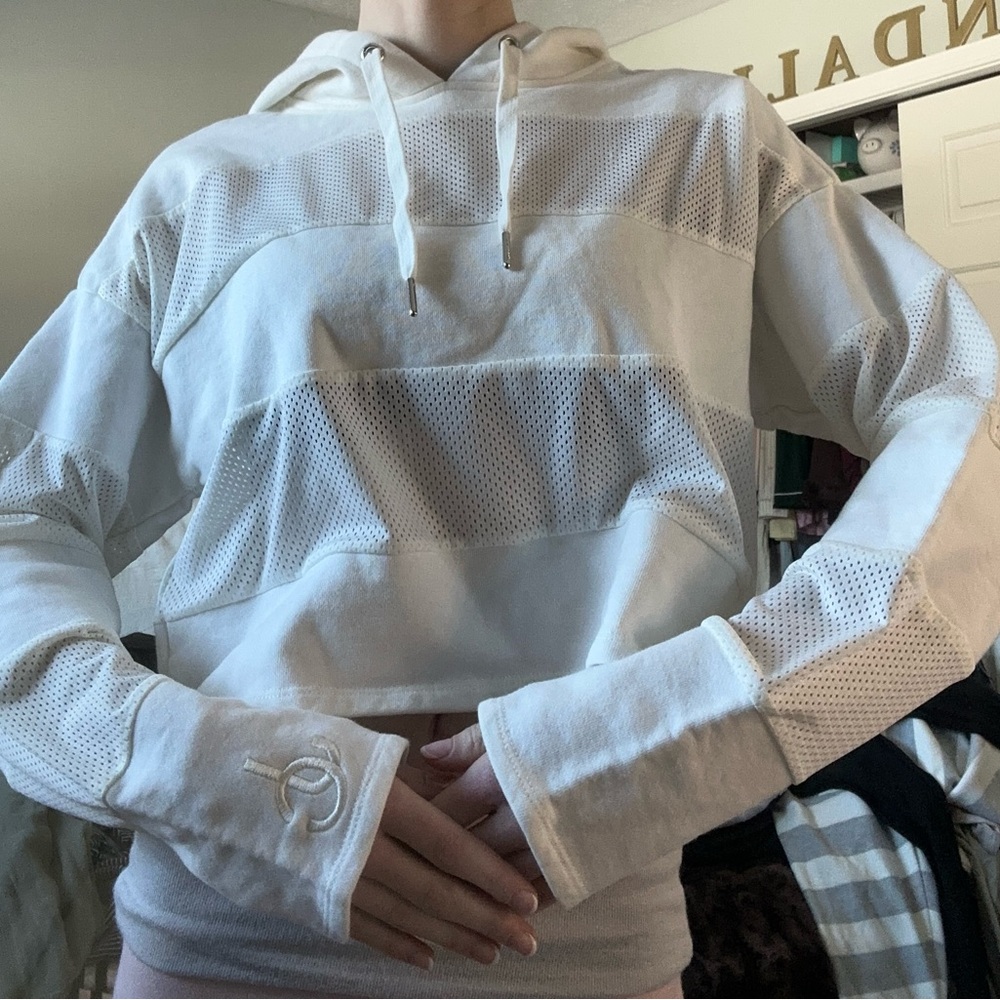 Juicy Couture White Mesh Hoodie Sweater